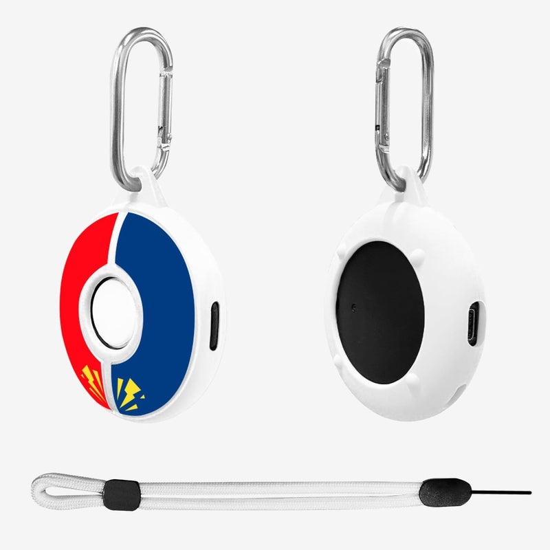 Chanvoo Silicone Protective Case for Poke GO Plus + (2023) with Keychain & Wrist Strap, Soft Skin Cover Shell - White - Image 1